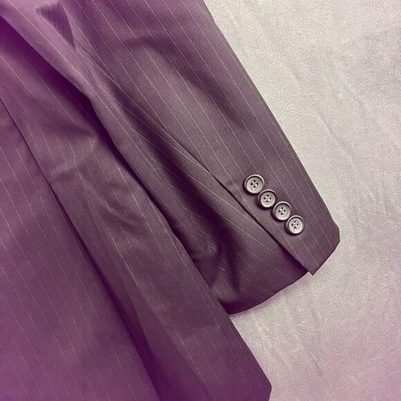 Pronto Uomo Platinum Blazer 100% Wool 44 R Suit Pin Stripe Men's 2 Button Jacket - Picture 9 of 9